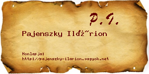 Pajenszky Ilárion névjegykártya